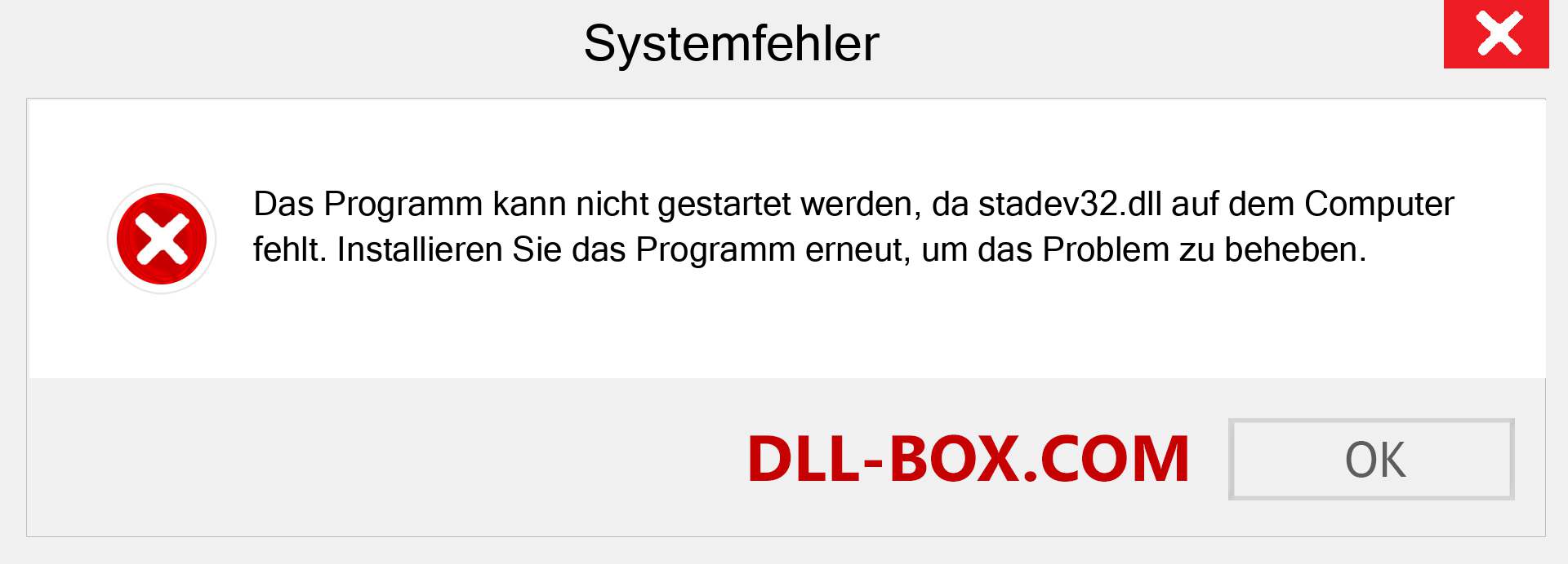 stadev32.dll-Datei fehlt?. Download für Windows 7, 8, 10 - Fix stadev32 dll Missing Error unter Windows, Fotos, Bildern